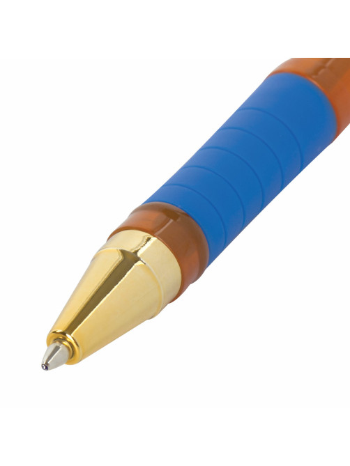 Ручка шариковая масляная с грипом BRAUBERG Model-XL ORANGE, СИНЯЯ, узел 0,7 мм, линия 0,35 мм, 143246