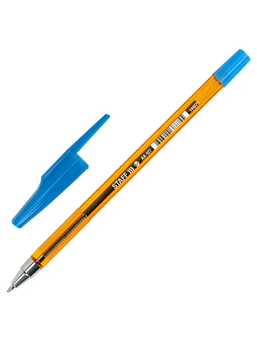 Ручка шариковая STAFF AA-927 ORANGE, СИНЯЯ, корпус тонированный оранжевый, узел 0,7 мм, линия письма 0,35 мм, 144075