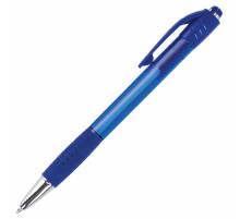 Ручка шариковая автоматическая с грипом BRAUBERG SUPER, СИНЯЯ, корпус синий, узел 0,7 мм, линия письма 0,35 мм, 143374