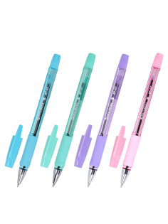 Ручка шариковая BRAUBERG BP-GT PASTEL, СИНЯЯ, корпус ассорти, пишущий узел 0,7 мм, линия письма 0,35 мм, 144503