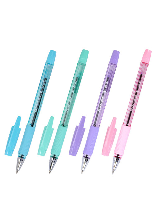 Ручка шариковая BRAUBERG BP-GT PASTEL, СИНЯЯ, корпус ассорти, пишущий узел 0,7 мм, линия письма 0,35 мм, 144503