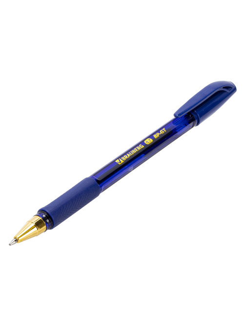Ручка шариковая BRAUBERG BP-GT GLD BLUE, СИНЯЯ, корпус тонированный, пишущий узел 0,7 мм, линия письма 0,35 мм, 144505