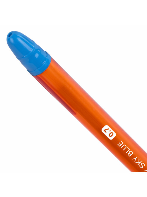 Ручка шариковая масляная с грипом BRAUBERG GLASSY SKY BLUE, СВЕТЛО-СИНЯЯ, узел 0,7 мм, линия письма 0,35 мм, 144107