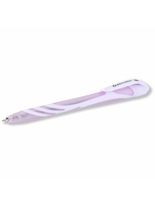 Ручка шариковая автоматическая BRAUBERG ULTRA COLOR PASTEL, soft-touch, СИНЯЯ, пишущий узел 0,7 мм, линия 0,35 мм, 144204