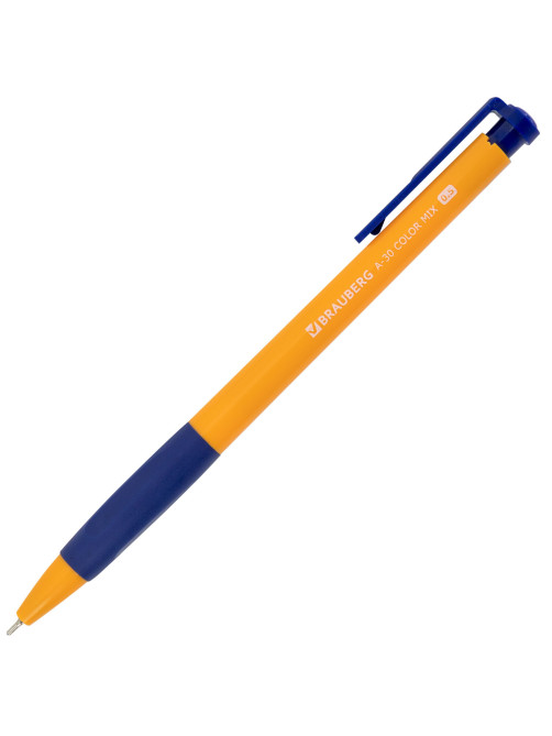 Ручки шариковые автоматические BRAUBERG A-30 COLOR MIX 