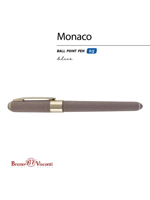 Ручка шариковая BRUNO VISCONTI MONACO SPACE, СИНЯЯ, серый корпус с глиттером, линия 0,4 мм, 20-0125/51