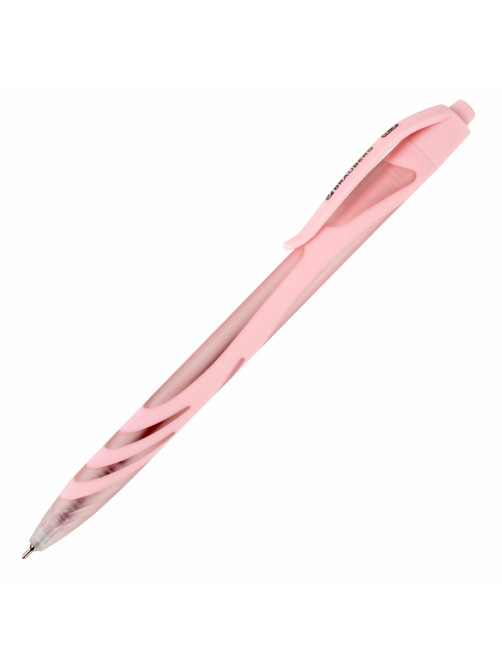 Ручка шариковая автоматическая BRAUBERG ULTRA COLOR PASTEL, soft-touch, СИНЯЯ, пишущий узел 0,7 мм, линия 0,35 мм, 144204