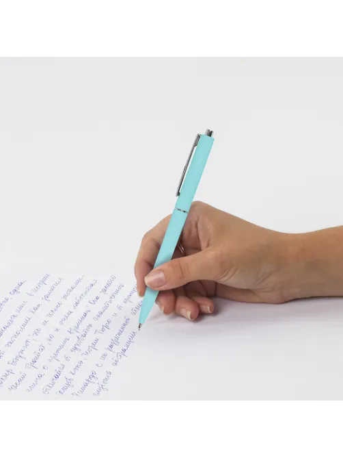 Ручка шариковая автоматическая BRAUBERG X17 PASTEL, СИНЯЯ, стандартный узел 0,7 мм, линия письма 0,5 мм, 144155