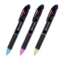 Ручка многоцветная шариковая автоматическая MULTICOLOR 4 ЦВЕТА, узел 0,7 мм, корпус ассорти, BRAUBERG, 143936