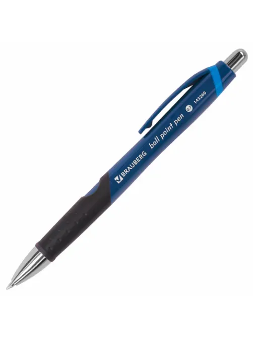 Ручка шариковая автоматическая с грипом BRAUBERG 