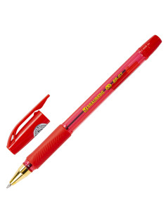 Ручка шариковая BRAUBERG BP-GT GLD RED, КРАСНАЯ, корпус тонированный, пишущий узел 0,7 мм, линия письма 0,35 мм, 144506