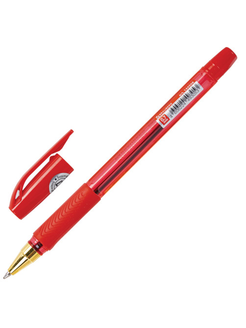 Ручка шариковая BRAUBERG BP-GT GLD RED, КРАСНАЯ, корпус тонированный, пишущий узел 0,7 мм, линия письма 0,35 мм, 144506