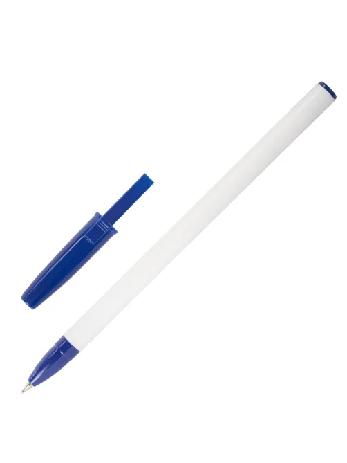 Ручка шариковая масляная BRAUBERG Stick Medium, СИНЯЯ, узел 1 мм, линия письма 0,5 мм, 143419