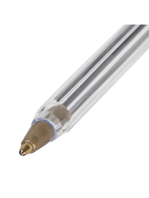 Ручка шариковая STAFF Basic Budget BP-02, письмо 500 м, СИНЯЯ, длина корпуса 13,5 см, линия письма 0,5 мм, 143758