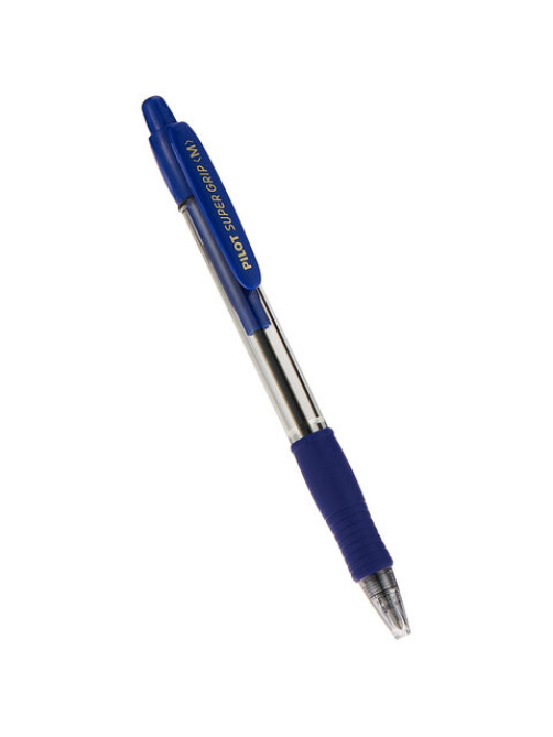 Ручка шариковая автоматическая с грипом PILOT Super Grip, СИНЯЯ, 1 мм, линия 0,27 мм, BPGP-10R-M L