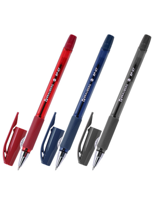 Ручка шариковая BRAUBERG BP-GT VIVID, СИНЯЯ, корпус ассорти, пишущий узел 0,7 мм, линия письма 0,35 мм, 144502