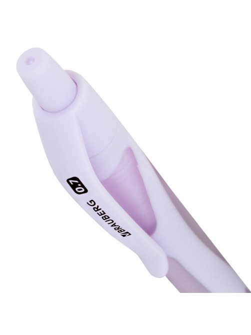 Ручка шариковая автоматическая BRAUBERG ULTRA COLOR PASTEL, soft-touch, СИНЯЯ, пишущий узел 0,7 мм, линия 0,35 мм, 144204