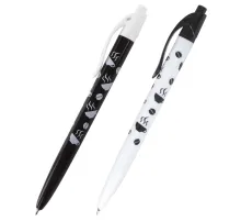 Ручка шариковая масляная автоматическая BRAUBERG BLACK&WHITE 