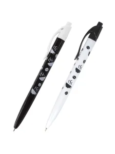 Ручка шариковая масляная автоматическая BRAUBERG BLACK&WHITE 