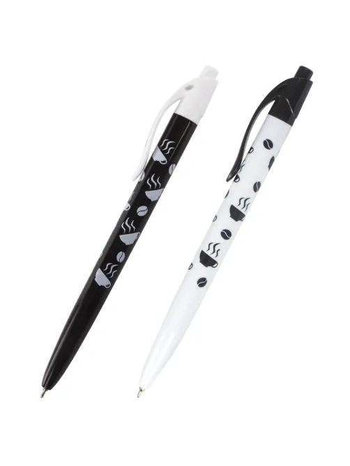 Ручка шариковая масляная автоматическая BRAUBERG BLACK&WHITE 