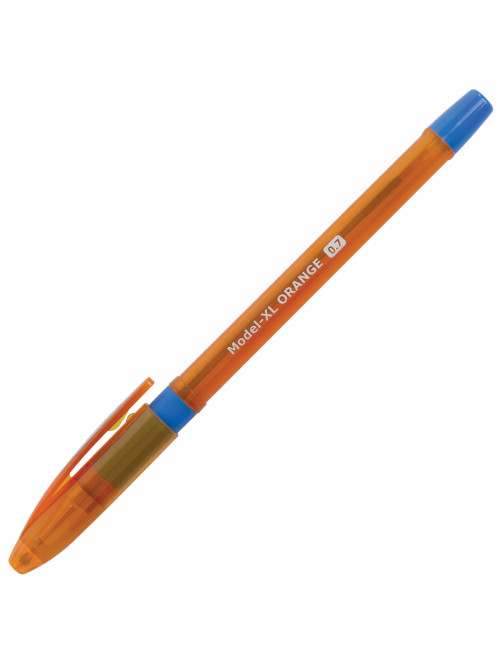 Ручка шариковая масляная с грипом BRAUBERG Model-XL ORANGE, СИНЯЯ, узел 0,7 мм, линия 0,35 мм, 143246