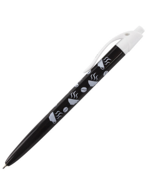 Ручка шариковая масляная автоматическая BRAUBERG BLACK&WHITE 