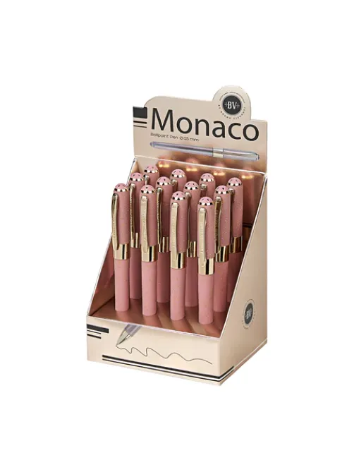Ручка шариковая BRUNO VISCONTI MONACO SPACE, СИНЯЯ, розовый корпус с глиттером, линия 0,4 мм, 20-0125/53