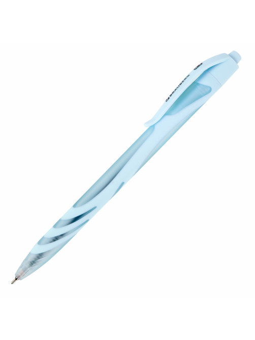 Ручка шариковая автоматическая BRAUBERG ULTRA COLOR PASTEL, soft-touch, СИНЯЯ, пишущий узел 0,7 мм, линия 0,35 мм, 144204