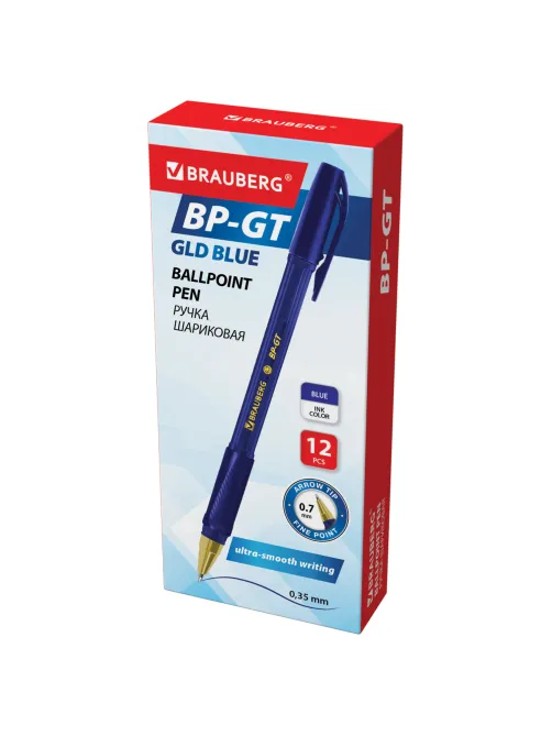 Ручка шариковая BRAUBERG BP-GT GLD BLUE, СИНЯЯ, корпус тонированный, пишущий узел 0,7 мм, линия письма 0,35 мм, 144505