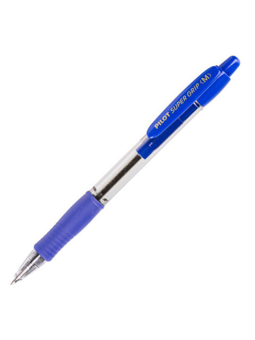Ручка шариковая автоматическая с грипом PILOT Super Grip, СИНЯЯ, 1 мм, линия 0,27 мм, BPGP-10R-M L