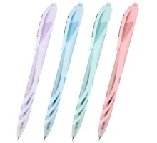 Ручка шариковая автоматическая BRAUBERG ULTRA COLOR PASTEL, soft-touch, СИНЯЯ, пишущий узел 0,7 мм, линия 0,35 мм, 144204