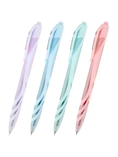Ручка шариковая автоматическая BRAUBERG ULTRA COLOR PASTEL, soft-touch, СИНЯЯ, пишущий узел 0,7 мм, линия 0,35 мм, 144204