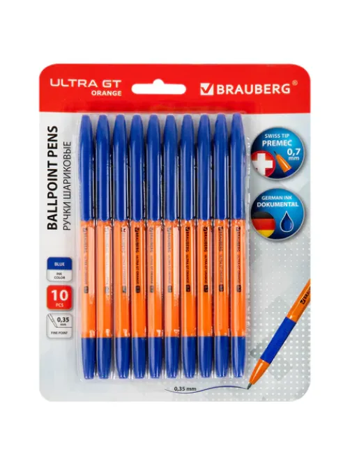 Ручки шариковые с грипом BRAUBERG 