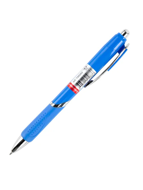 Ручка шариковая автоматическая с грипом BRAUBERG DELTA COLOR, СИНЯЯ, ассорти, узел 0,7 мм, линия письма 0,35 мм, 144202