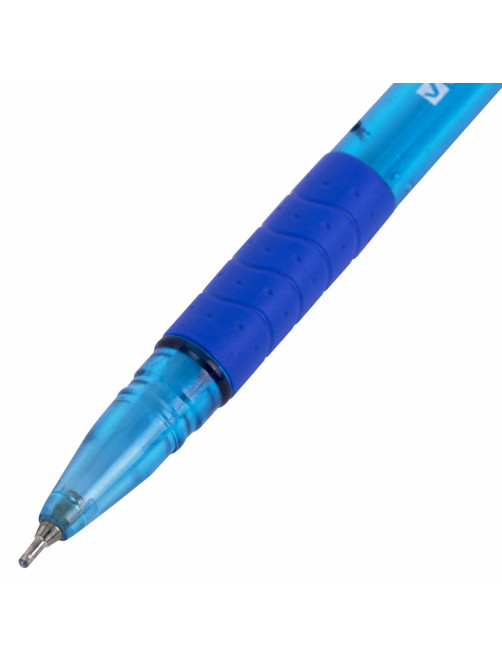 Ручка шариковая масляная с грипом BRAUBERG GLASSY TONE, СИНЯЯ, узел 0,7 мм, линия письма 0,35 мм, 144108