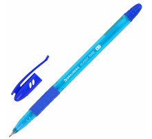 Ручка шариковая масляная с грипом BRAUBERG GLASSY TONE, СИНЯЯ, узел 0,7 мм, линия письма 0,35 мм, 144108