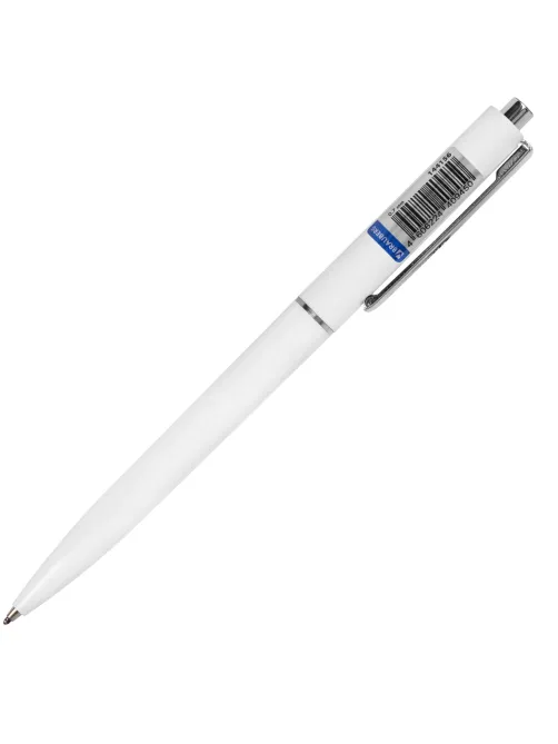 Ручка шариковая автоматическая BRAUBERG X17 WHITE, СИНЯЯ, корпус белый, стандартный узел 0,7 мм, линия письма 0,5 мм, 144156