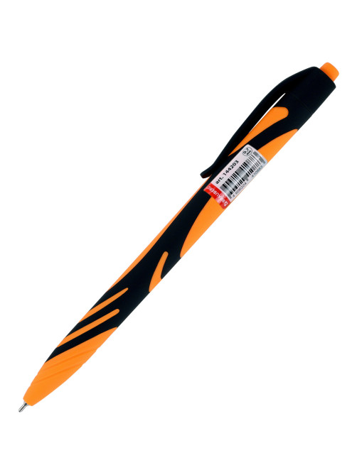 Ручка шариковая автоматическая BRAUBERG ULTRA COLOR NEON, soft-touch, СИНЯЯ, пишущий узел 0,7 мм, линия письма 0,35 мм, 144203