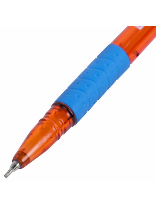 Ручка шариковая масляная с грипом BRAUBERG GLASSY SKY BLUE, СВЕТЛО-СИНЯЯ, узел 0,7 мм, линия письма 0,35 мм, 144107