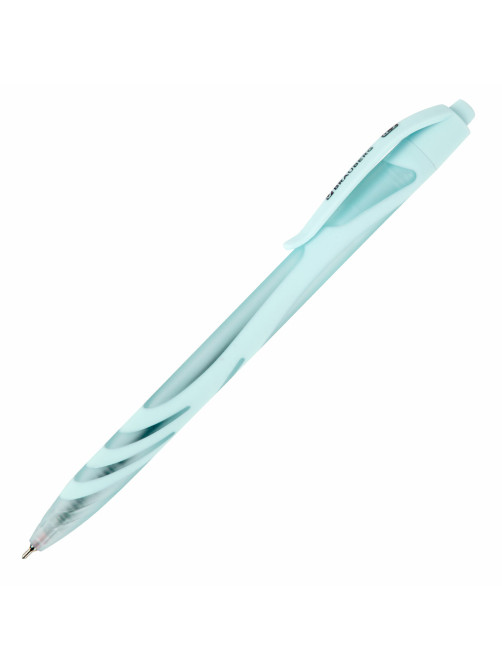 Ручка шариковая автоматическая BRAUBERG ULTRA COLOR PASTEL, soft-touch, СИНЯЯ, пишущий узел 0,7 мм, линия 0,35 мм, 144204