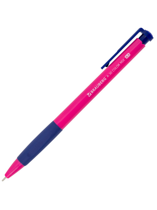 Ручки шариковые автоматические BRAUBERG A-30 COLOR MIX 