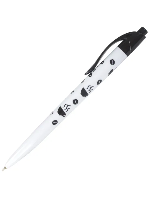 Ручка шариковая масляная автоматическая BRAUBERG BLACK&WHITE 