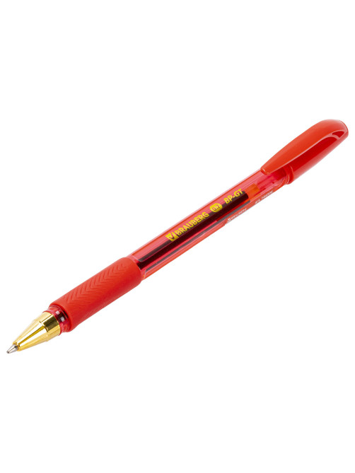 Ручка шариковая BRAUBERG BP-GT GLD RED, КРАСНАЯ, корпус тонированный, пишущий узел 0,7 мм, линия письма 0,35 мм, 144506