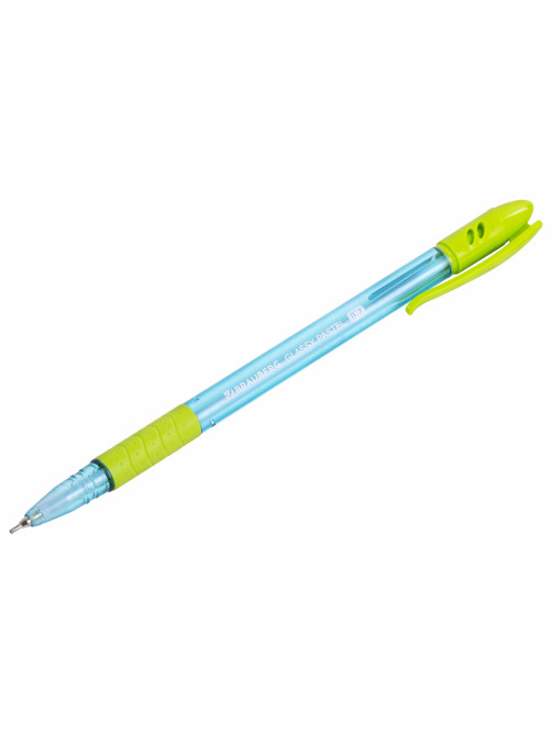 Ручка шариковая масляная с грипом BRAUBERG GLASSY PASTEL MIX, СИНЯЯ, корпус ассорти, линия 0,35 мм,144105