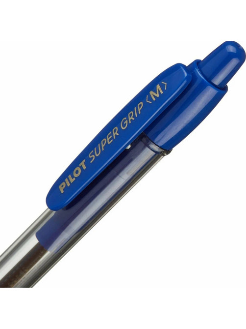 Ручка шариковая автоматическая с грипом PILOT Super Grip, СИНЯЯ, 1 мм, линия 0,27 мм, BPGP-10R-M L