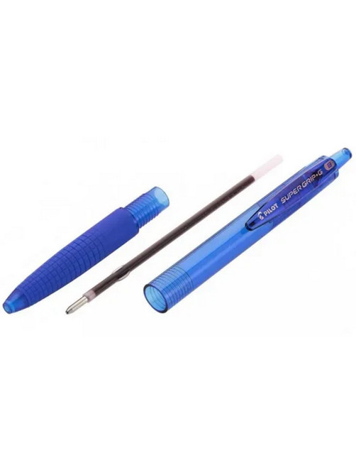 Ручка шариковая автоматическая с грипом PILOT Super Grip G, СИНЯЯ, 0,7 мм, линия 0,22 мм, BPGG-8R-F, BPGG-8R-F L