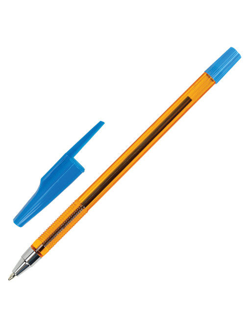 Ручка шариковая STAFF AA-927 ORANGE, СИНЯЯ, корпус тонированный оранжевый, узел 0,7 мм, линия письма 0,35 мм, 144075