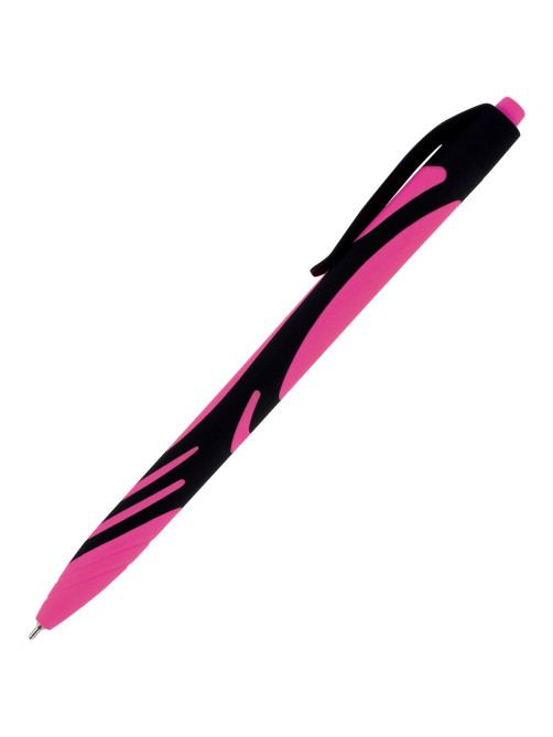 Ручка шариковая автоматическая BRAUBERG ULTRA COLOR NEON, soft-touch, СИНЯЯ, пишущий узел 0,7 мм, линия письма 0,35 мм, 144203
