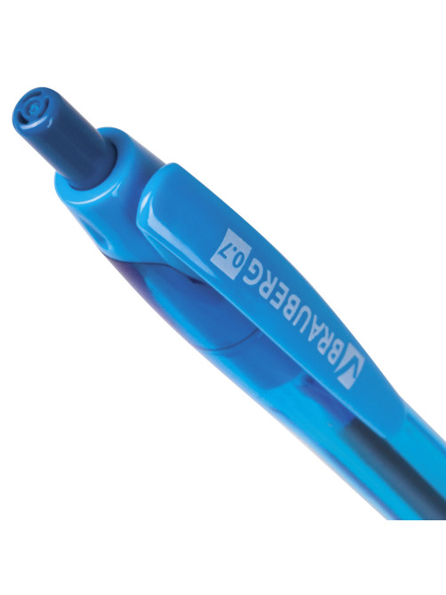 Ручка шариковая масляная автоматическая с грипом BRAUBERG 