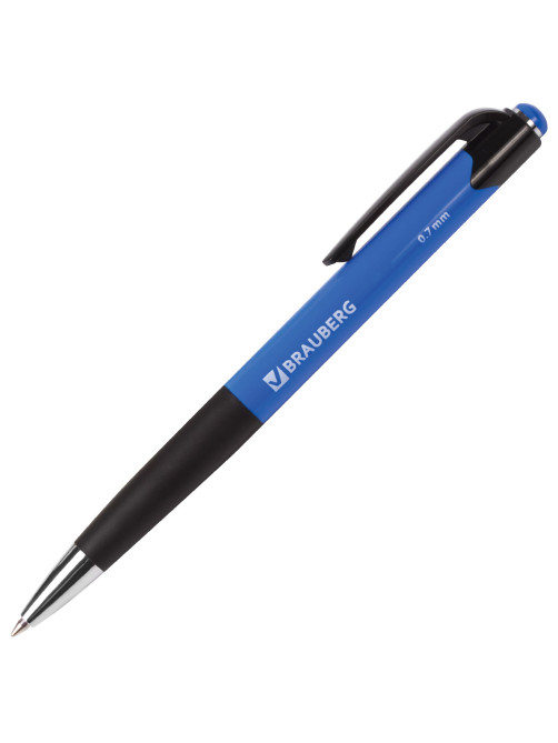 Ручка шариковая автоматическая с грипом BRAUBERG 